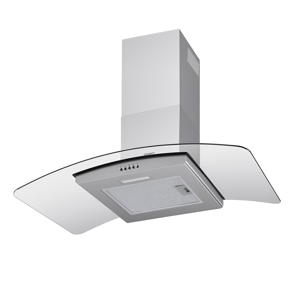 Devanti 90cm Range Hood Curved Glass Canopy Rangehood Kitchen Exhaust