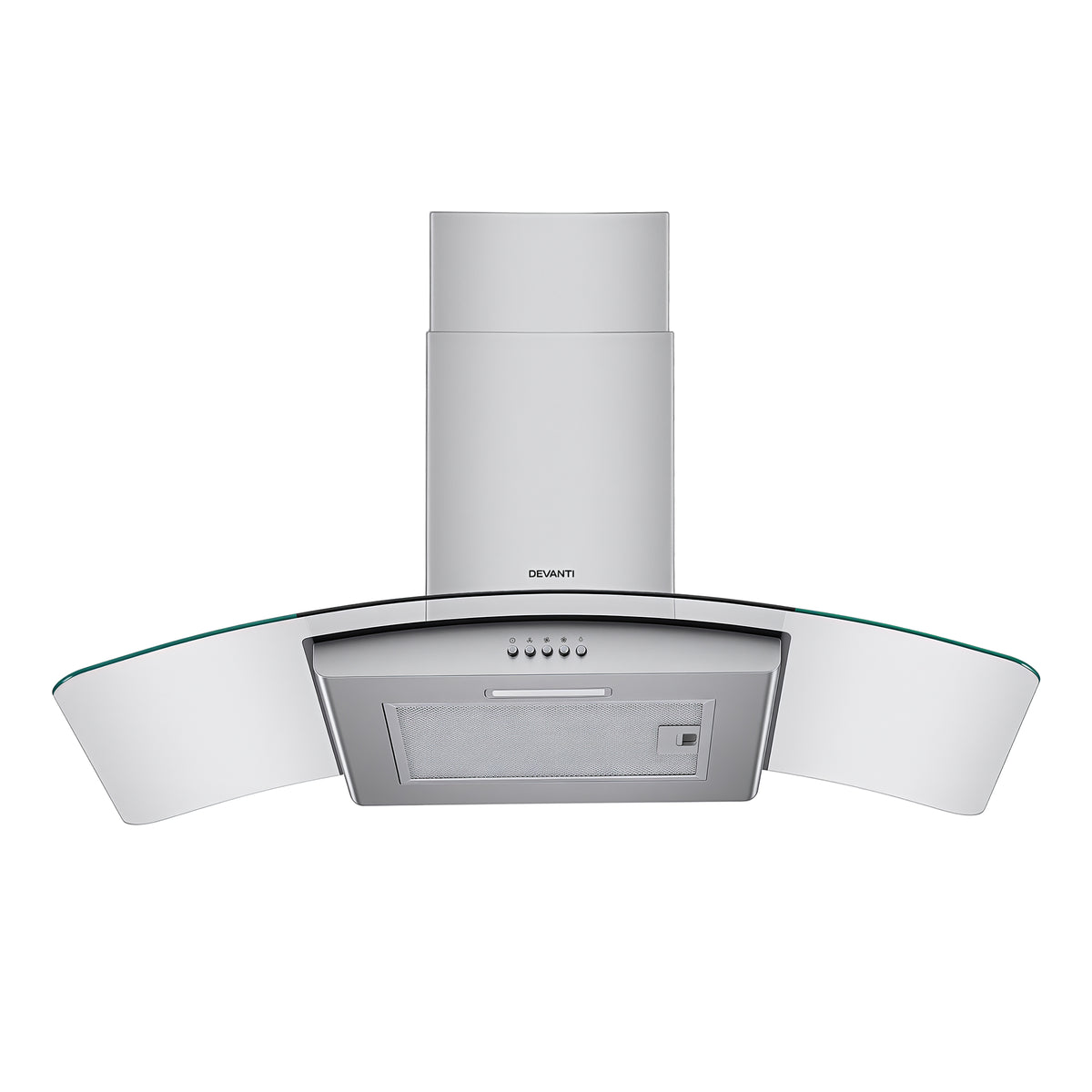 Devanti 90cm Range Hood Curved Glass Canopy Rangehood Kitchen Exhaust