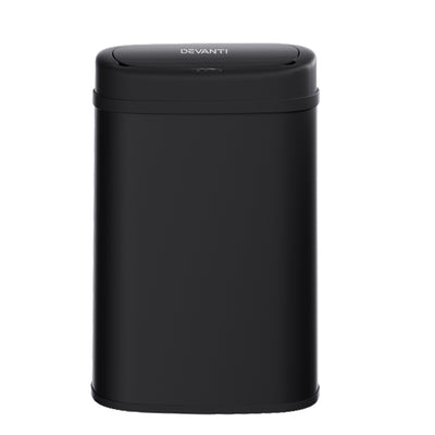 Devanti Sensor Bin 50L Motion Rubbish Trash Can Auto Touch Free Kitchen Black - Devanti