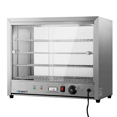 Devanti Commercial Food Warmer Electric Pie Hot Display Showcase Cabinet 4 Tier - Devanti