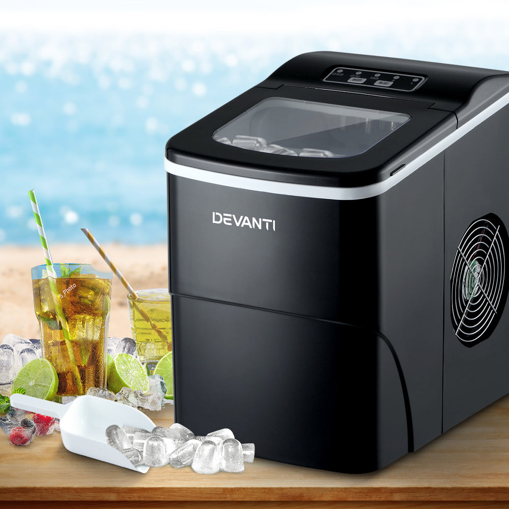 Devanti Portable Ice Cube Maker Machine 2L Home Bar Benchtop Easy Quic