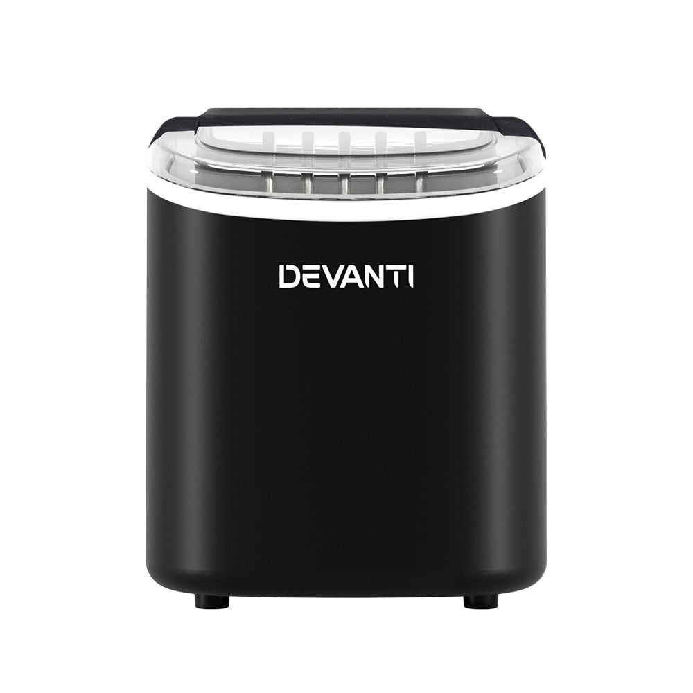 Devanti Portable Ice Maker Machine Ice Cube Tray 12kg Bar Countertop B