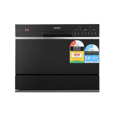 Devanti 6 Place Settings Benchtop Dishwasher Black - Devanti