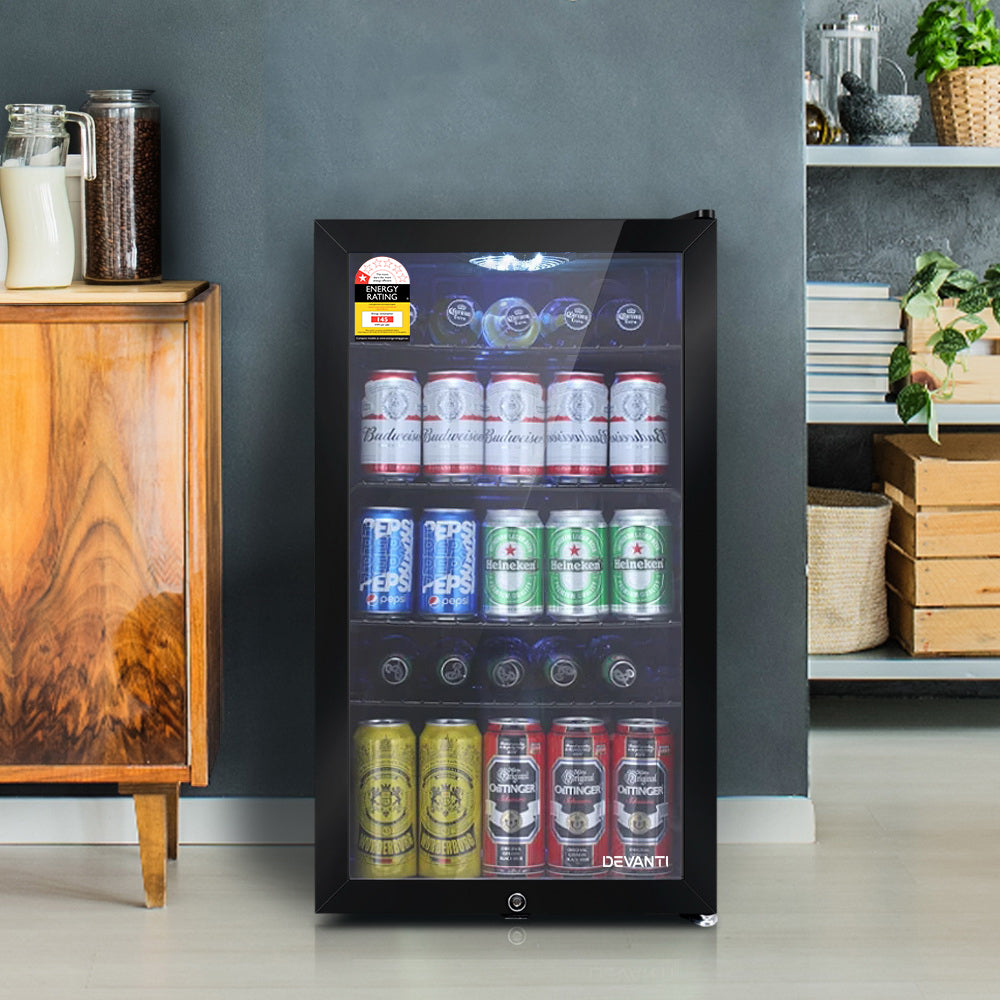 Devanti glass door bar fridge discount