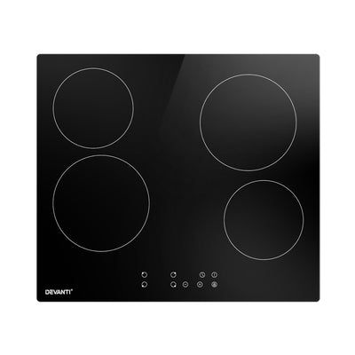 Devanti Ceramic Cooktop 60cm Electric Cooker 4 Burner Stove Hob Touch Control - Devanti