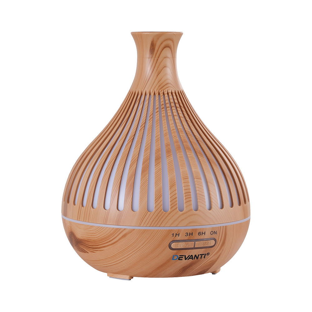Devanti Ultrasonic Aroma Diffuser Aromatherapy 400ml LED Lights Iron H