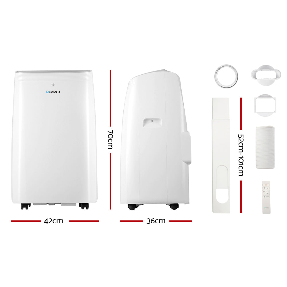 Devanti 12000BTU Portable Air Conditioner Cooling Mobile Fan Cooler Re