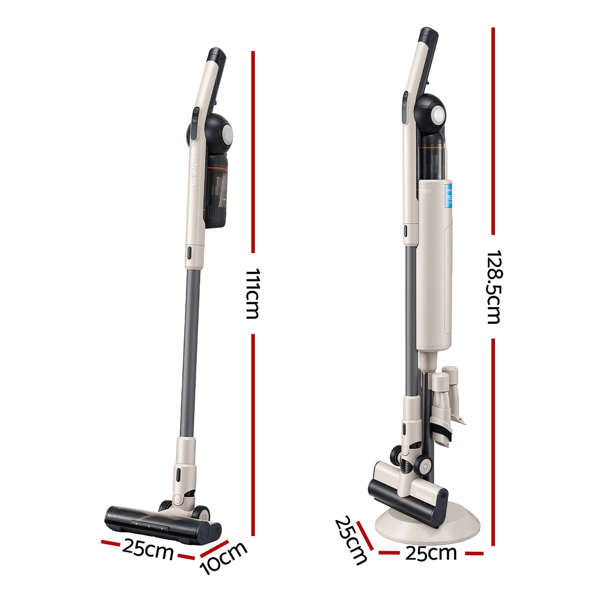 Devanti Cordless Vacuum Cleaner with Auto-Empty Dust Station, 18kPa Po
