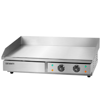 Devanti Commercial Electric Griddle BBQ Grill Hot Plate Stainless Steel 4400W - Devanti