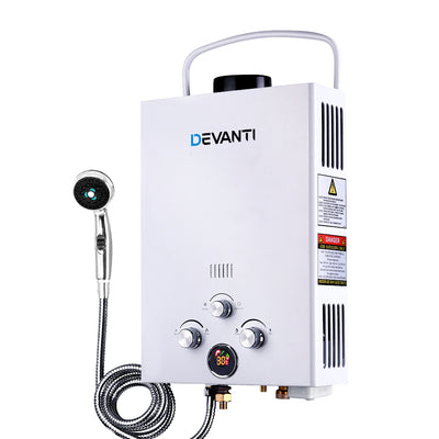 Devanti Outdoor Gas Water Heater White