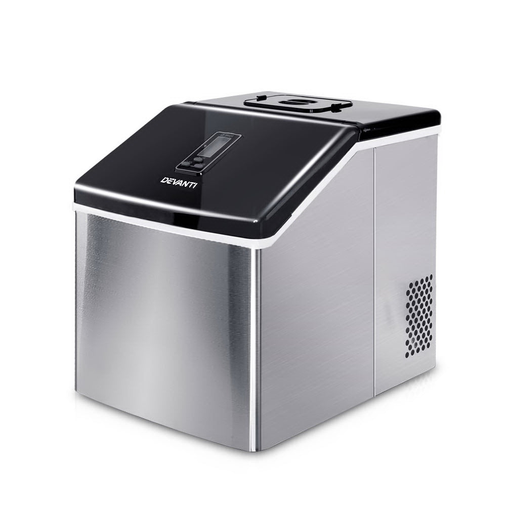 Devanti 3.2L Portable Ice Cube Maker Cold Commercial Machine Stainless