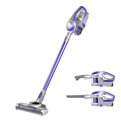 Devanti Cordless Stick Vacuum Cleaner Purple and Grey