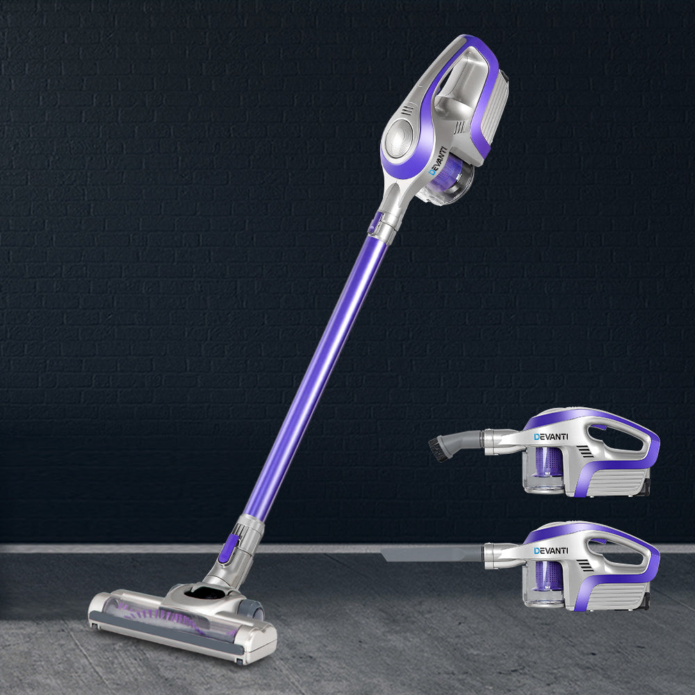 Devanti Stick Vacuum Cleaner Bagless Cordless 150W Purple