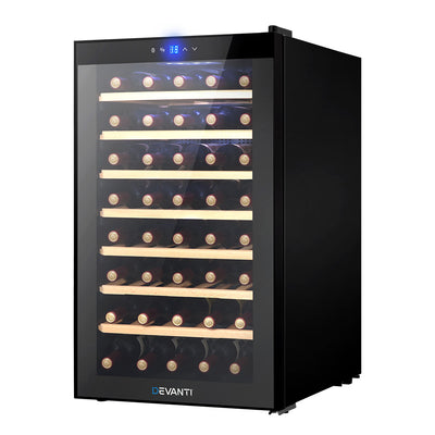 Devanti Wine Cooler Compressor Fridge Chiller Storage Cellar 51 Bottle Black - Devanti